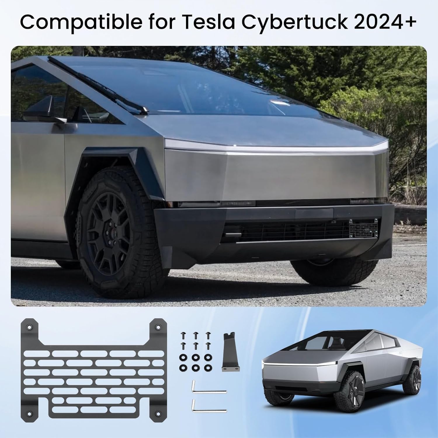 Cybertruck License Plate Holder 2024+, Front License Plate Frame Mount Compatible with Tesla Cybertruck Accessories 2024 2025