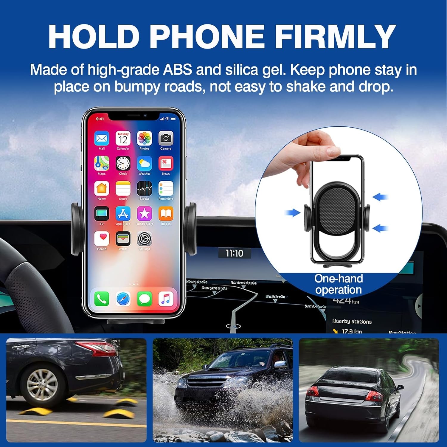 Car Phone Holder for 2022 2023 2024 2025 Kia EV6 Accessories Phone Mount 12.3-Inch Screen Cell Phone Automobile Cradles Hands-Free 360 Degree Rotation