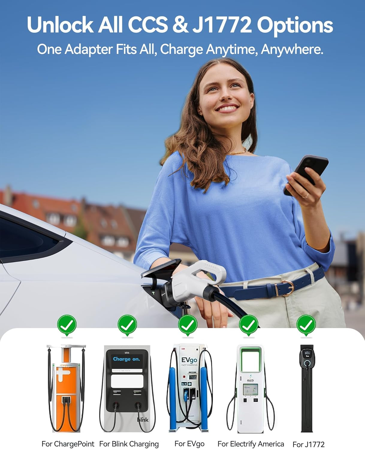 Upgraded 2In1 CCS & J1772 to Tesla Adapter, 250KW Superfast CCS1 to Tesla Charging Adapter, Fit for Tesla Model Y, 3, S, X, Compatible with Level 1 2 3 Charging Stations with CCS1& J1772 Plug