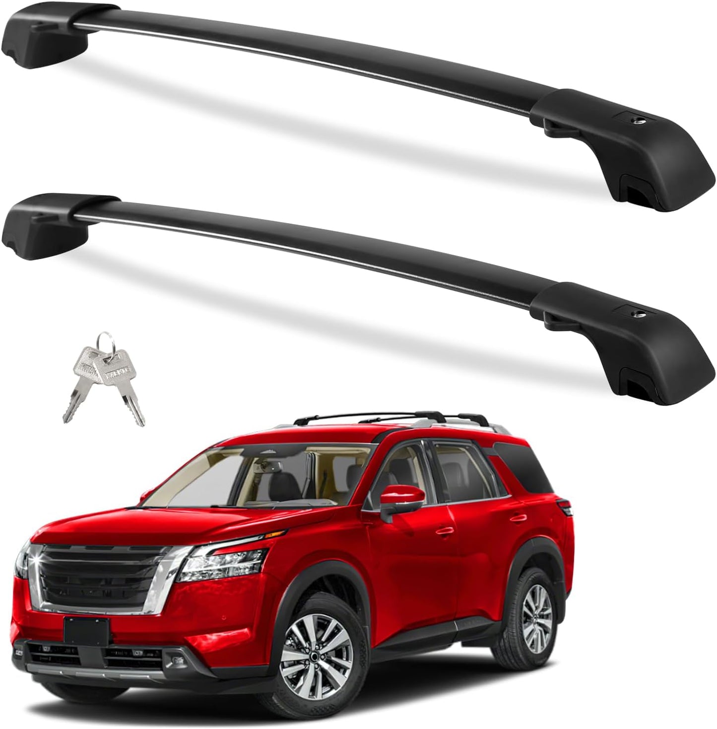 220Lbs Lockable Roof Rack Cross Bars Compatible with KIA EV9 2024 2025 Gt-Line (Not for Wind & Land) with Raised Rails Aluminum Roof Rails Crossbars Cargo Bars Rooftop Cargo Carrier Luggage